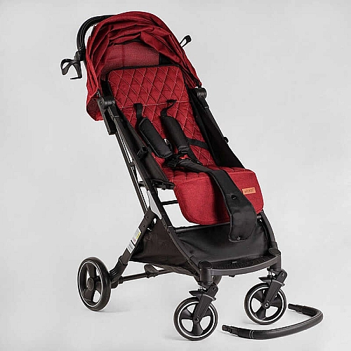Візок прогулянковий дитячий JOY Comfort L-52304 колір ЧЕРВОНИЙ, рама сталь з алюмінієм, футкавер, підсклянник, телескопічна ручка