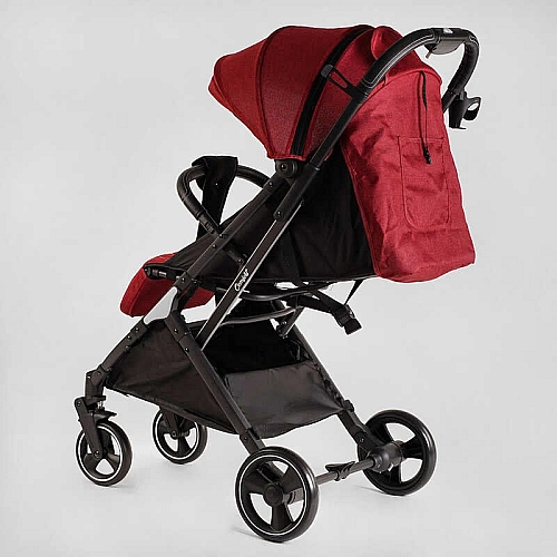 Візок прогулянковий дитячий JOY Comfort L-52304 колір ЧЕРВОНИЙ, рама сталь з алюмінієм, футкавер, підсклянник, телескопічна ручка