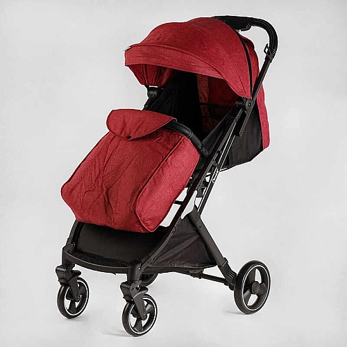 Візок прогулянковий дитячий JOY Comfort L-52304 колір ЧЕРВОНИЙ, рама сталь з алюмінієм, футкавер, підсклянник, телескопічна ручка