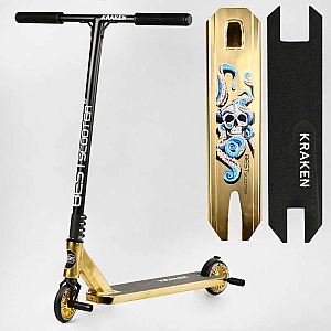 Самокат трюковий KR-93091 Best Scooter (4) Kraken HIC-система, ПЕГИ, алюмінієвий диск та дека, АНОДОВАНИЙ, колеса PU 110 мм, ширина керма 58 см