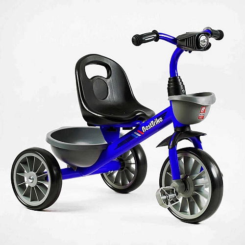 Велосипед 3-х колісний BS-12530 "Best Trike" (1) колеса EVA переднє 12’’, заднє 10’’, сталева рама, фара з музикою та світлом, 1 пісня українською та 2 англійською, 2 кошики