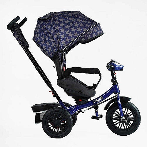 Дитячий триколісний велосипед BestTrike Perfetto 8066/208-23 з поворотним сидінням, гумові надувні колеса, фара, музика, USB, Bluetooth