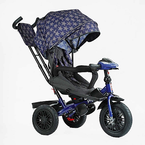 Дитячий триколісний велосипед BestTrike Perfetto 8066/208-23 з поворотним сидінням, гумові надувні колеса, фара, музика, USB, Bluetooth