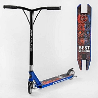 Самокат трюкових Best Scooter 50352 HIC-система, ПЕГИ, алюмінієвий диск і дека, колеса PU d-110 мм, ширина керма - 52 см, висота - 83 см, в коробці