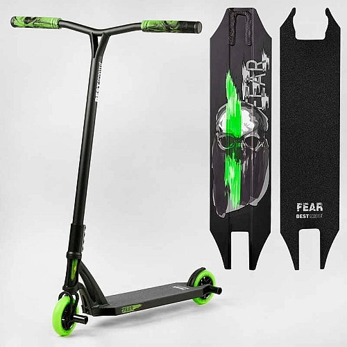 Самокат трюковый Best Scooter FEAR МТ-60611, SCS-система, ПЭГИ, алюминиевые диски и дека.