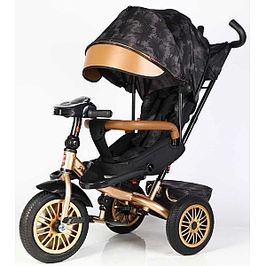 Дитячий триколісний велосипед BestTrike Perfetto 8066/380-29 з поворотним сидінням, гумові надувні колеса, фара, музика, USB, Bluetooth