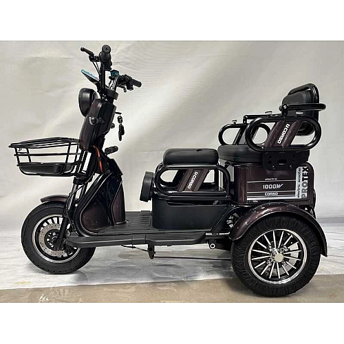 Електричний трицикл Corso «PROTEX» PRX-901122 (1) + 1 ЯЩИК АКУМ двигун 1000W, акумулятор графеновий 72V/23Ah, колеса 300-10, в коробці