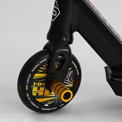 Самокат трюковий N-01801 "Best Scooter" (2) "HOP", HIC-система, ПЕГИ, алюмінієвий диск та дека, колеса PU, d=120мм, ширина керма 58 см