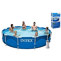 Intex Басейн каркасний 28212 NP фільтр/насос мережа 220-240 В, 366х76см, 6503л