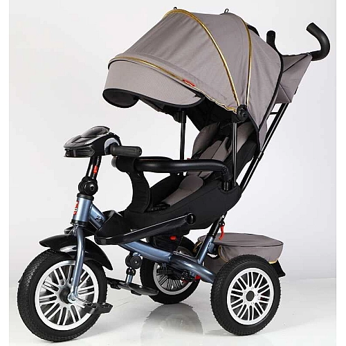 Дитячий триколісний велосипед BestTrike Perfetto 8066/470-16 з поворотним сидінням, гумові надувні колеса, фара, музика, USB, Bluetooth