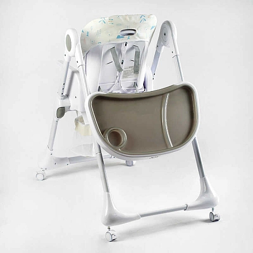 Стільчик для годування Joy K-11058 (1) мягкий чохол ПВХ, 4 колеса, з’ємний столик, кошик