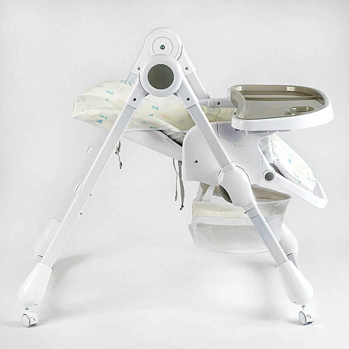 Стільчик для годування Joy K-11058 (1) мягкий чохол ПВХ, 4 колеса, з’ємний столик, кошик