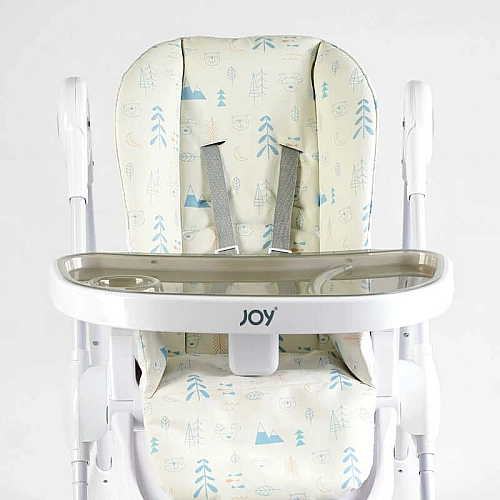 Стільчик для годування Joy K-11058 (1) мягкий чохол ПВХ, 4 колеса, з’ємний столик, кошик