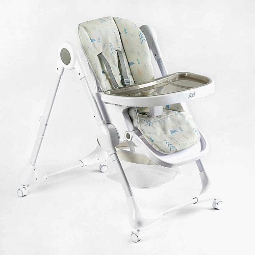 Стільчик для годування Joy K-11058 (1) мягкий чохол ПВХ, 4 колеса, з’ємний столик, кошик
