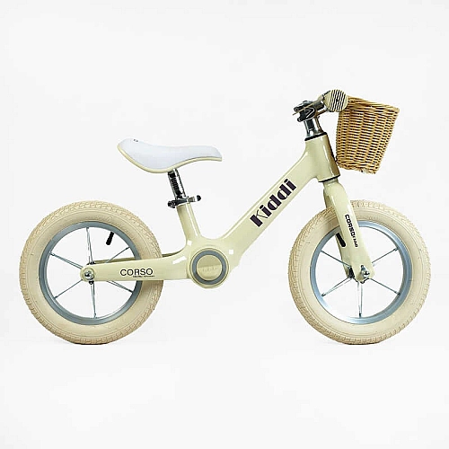 Велобіг "CORSO KIDDI" ML-12102 (1) магнієва рама, колеса надувні резинові 12’’, алюмінієві обода, підставка для ніг, корзинка