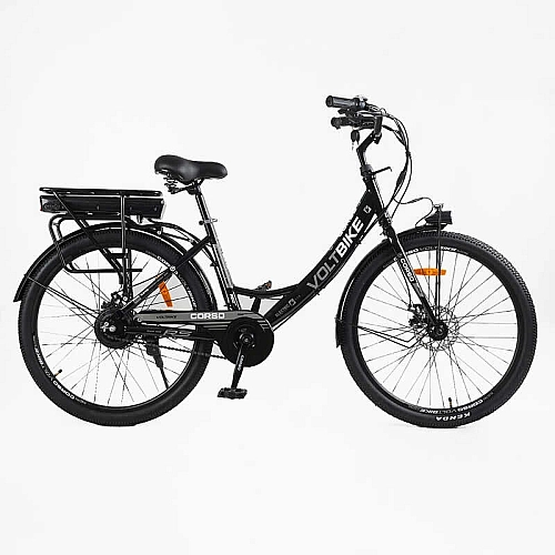 Електровелосипед Corso «VOLT BIKE» 26" дюймів TB-60174 (1) рама сталева, двигун 350W, акум. 36V10Ah, одношвидкісний, БЕЗ КОРЗИНИ, у коробці