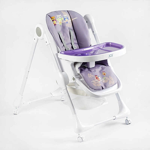 Стільчик для годування Joy K-60290 (1) мягкий чохол ПВХ, 4 колеса, з’ємний столик, кошик