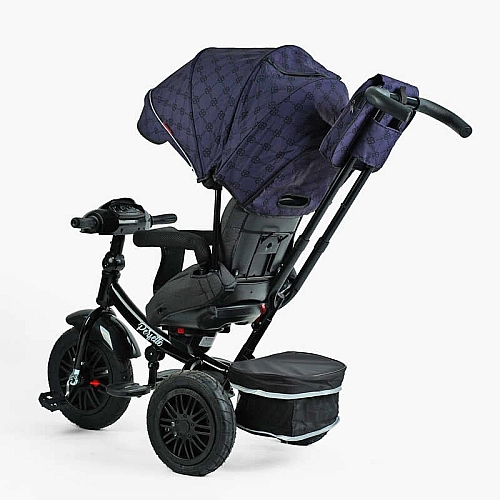 Дитячий триколісний велосипед BestTrike Perfetto 8066/511-36 з поворотним сидінням, гумові надувні колеса, фара, музика, USB, Bluetooth