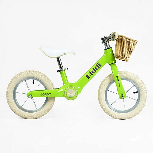 Велобіг "CORSO KIDDI" ML-12328 (1) магнієва рама, колеса надувні резинові 12’’, алюмінієві обода, підставка для ніг, корзинка