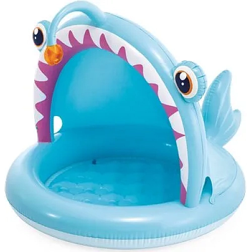 Детский надувной бассейн Intex "Рыбка" с тентом и мягким дном