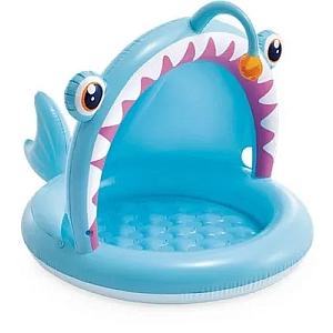 Басейн надувний дитячий з навісом та надувним дном "Риба", intex , 58419 NP