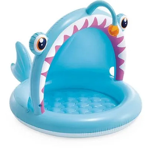 Детский надувной бассейн Intex "Рыбка" с тентом и мягким дном