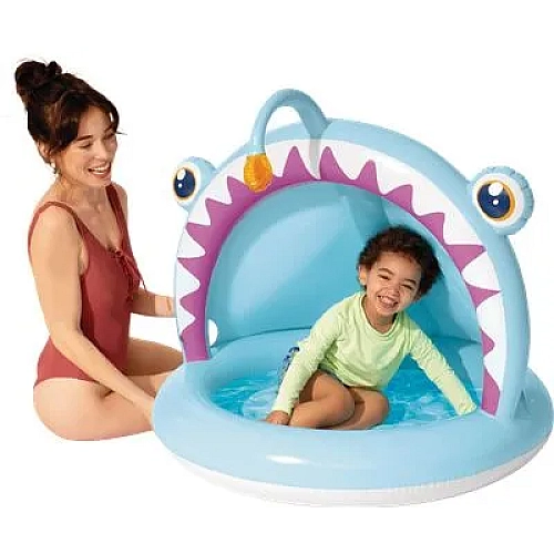 Детский надувной бассейн Intex "Рыбка" с тентом и мягким дном