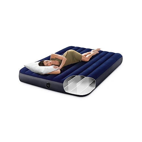 Надувний матрац 64765 Classic Downy Airbed 152х203х25см з насосом і подушками