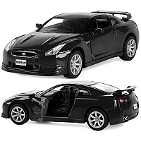 Машинка металева Kinsmart 1:36 2009 Nissan GT-R R35 інерційна, двері відчиняються KT5340W / Чорний