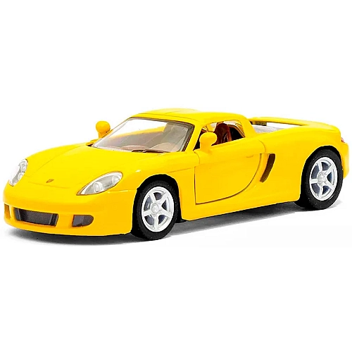 Машинка металева Kinsmart 1:36 Porsche Carrera GT (інерційна, відкриваються двері, жовта KT5081W)