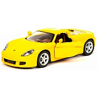 Машинка металлическая Kinsmart 1:36 Porsche Carrera GT (инерционная, открываются двери, жёлтая KT5081W)