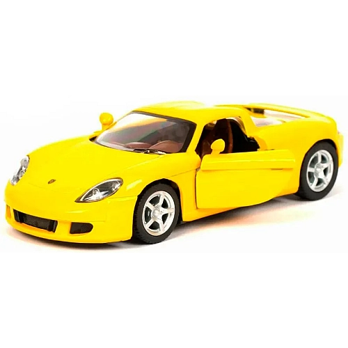 Машинка металева Kinsmart 1:36 Porsche Carrera GT (інерційна, відкриваються двері, жовта KT5081W)