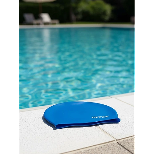 Шапка для плавання INTEX 55992: Силіконова, Синя, Від 8 Років