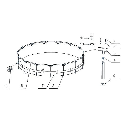 Басейн каркасний Intex 26700 NP Prism Frame Pool 305x76см, об'єм води:4485л