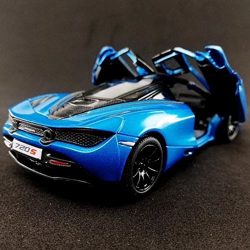 Машинка металева Kinsmart KT5403WG 1:36 McLaren MSO 720S інерційна, двері відчиняються / Синій