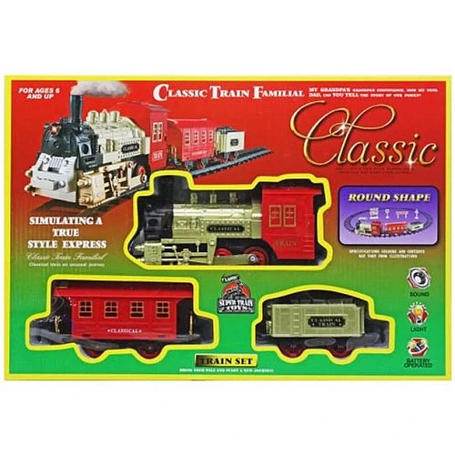 Детская железная дорога Classic Train 816-2 Ретро паровоз с дымом светом и звуком