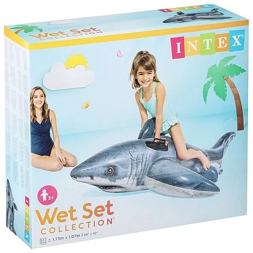 Надувна іграшка для плавання "Акула" Intex 57525 з ручками