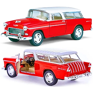 Машинка металева Kinsmart 1:40 1955 Chevy Nomad KT5331W інерція / Червоно-білий