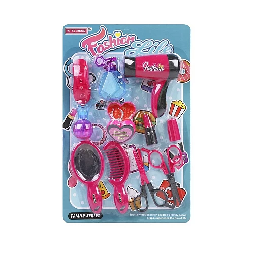 Дитячий набір перукаря та стиліста 58497 з феном, ножицями та аксесуарами (на планшетці)