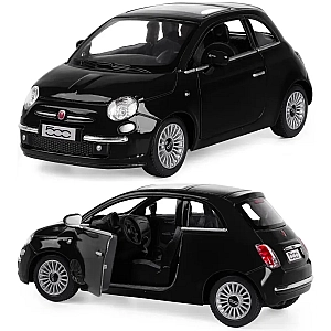 Машинка металева Kinsmart 1:28 Fiat 500 2007 інерційна, двері відчиняються / Чорний KT5345W