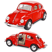 Машинка металева Kinsmart KT5057W 1:32 1967 Volkswagen Classical Beetle (Жук) інерційна, двері відчиняються / Червоний