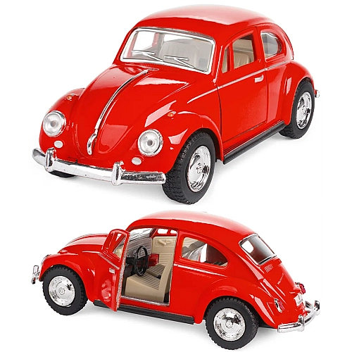Машинка металева Kinsmart KT5057W 1:32 1967 Volkswagen Classical Beetle (Жук) інерційна, двері відчиняються / Червоний