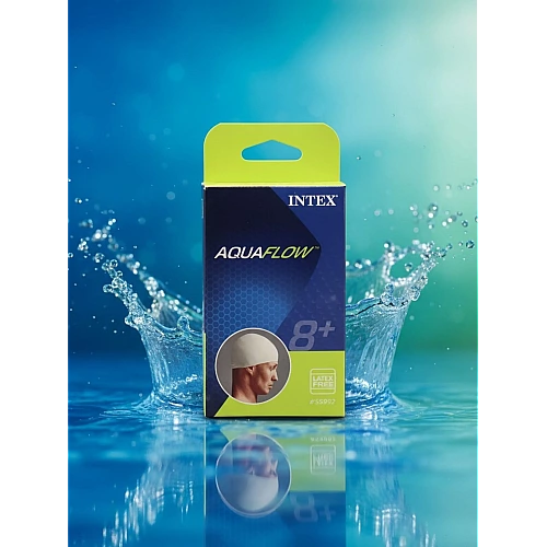 Шапка для плавання, силіконова, біла, від 8 років, 55992 INTEX