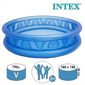 Басейн круглий надувний дитячий "Літаюча тарілка" 188х46см від 3 років, INTEX 58431