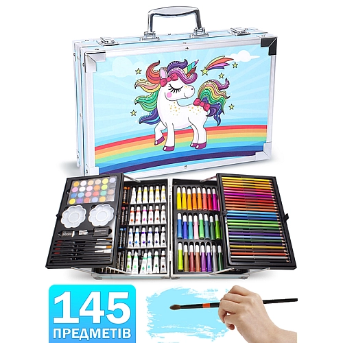 Набір для творчості Play Okay 145 предметів: Синій Єдиноріг