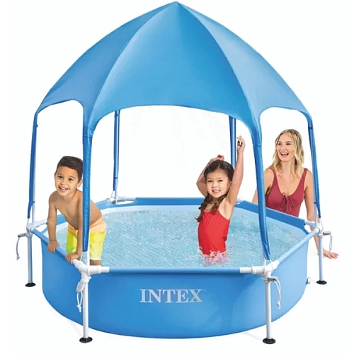 Каркасний басейн Intex 28209 Canopy Metal Frame 183х38см з навісом, 700л