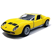 Машинка металева Kinsmart KT5390W 1:34 1971 Lamborghini Miura P400 SV інерційна, двері відчиняються / Жовтий