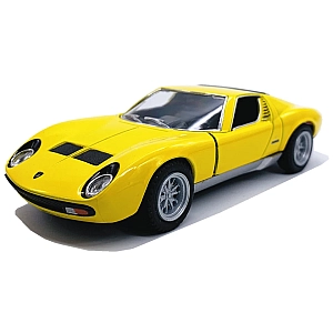 Машинка металева Kinsmart KT5390W 1:34 1971 Lamborghini Miura P400 SV інерційна, двері відчиняються / Жовтий