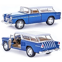 Машинка металева Kinsmart 1:40 1955 Chevy Nomad KT5331W інерція / Синьо-білий