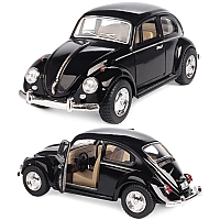 Машинка металева Kinsmart KT5057W 1:32 1967 Volkswagen Classical Beetle (Жук) інерційна, двері відчиняються / Чорний